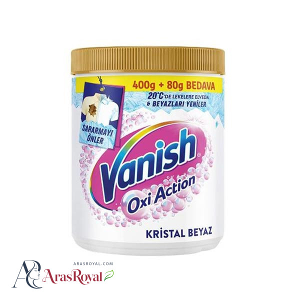 پودر لکه بر لباس ونیش Vanish مدل Oxi Action مناسب لباس های سفید حجم 470 گرم