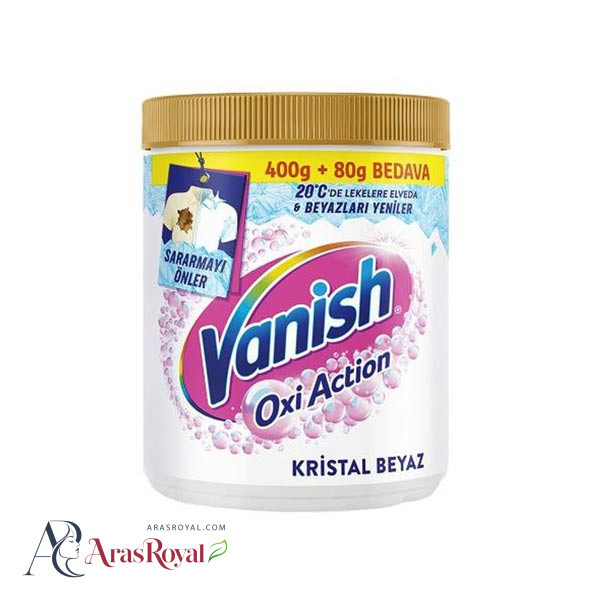 پودر لکه بر لباس ونیش Vanish مدل Oxi Action مناسب لباس های سفید حجم 470 گرم