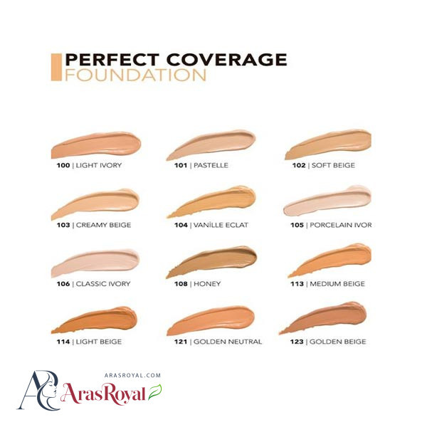 کرم پودر فول کاور فلورمار Flormar مدل Perfect Coverage رنگ Soft Beige شماره 102 حجم 30 میل