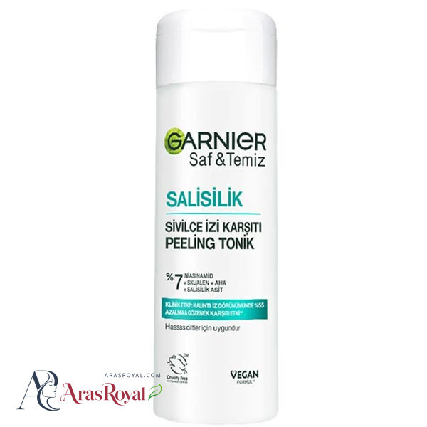 تونر ضد جوش و لایه بردار گارنیر Garnier مدل Soft and Temiz حاوی سالسیلیک اسید حجم 120 میل