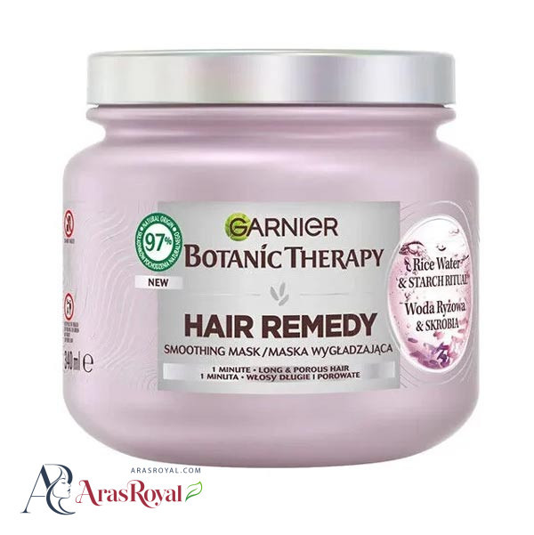 ماسک مو صاف کننده گارنیر Garnier مدل Botanic Therapy بوتانیک حاوی آب برنج و نشاسته حجم 340 میل
