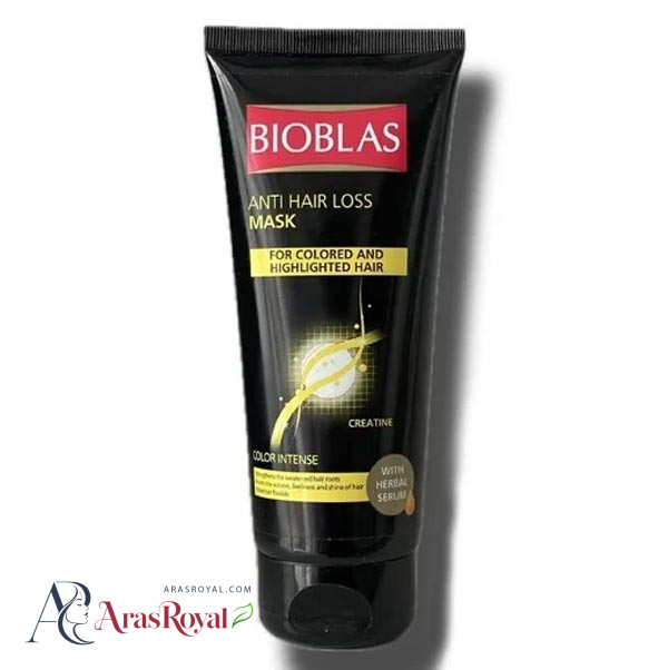 ماسک موی ضد ریزش بیوبلاس BIOBLAS مناسب مو های رنگ شده حجم 200 میل
