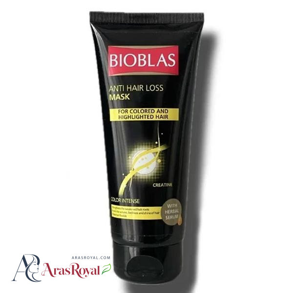 ماسک موی ضد ریزش بیوبلاس BIOBLAS مناسب مو های رنگ شده حجم 200 میل