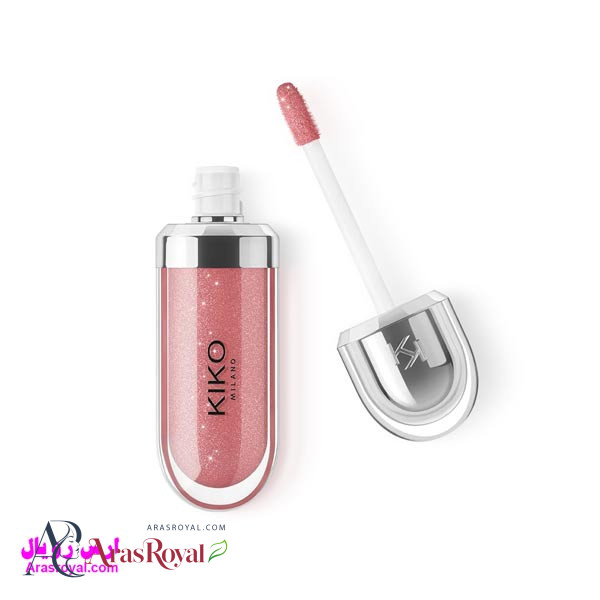 لیپ گلاس براق کیکو KIKO مدل 3D Hydra Gloss رنگ Pearly Natural Rose شماره 32