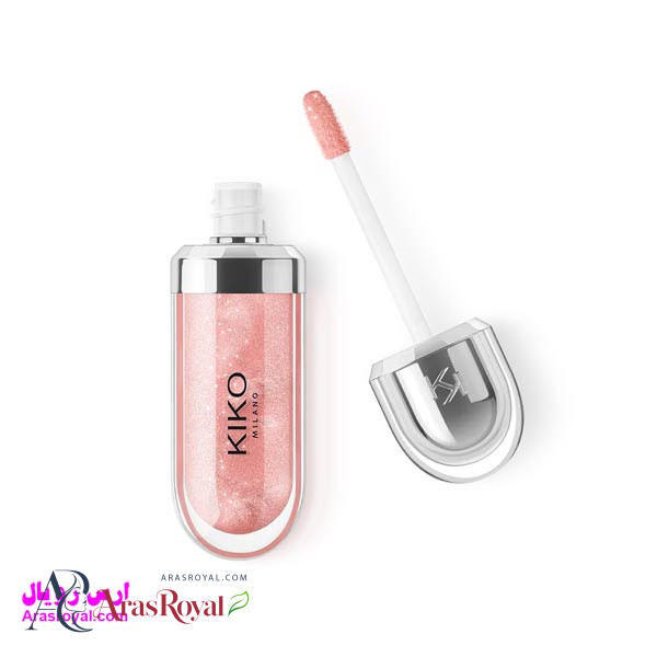 لیپ گلاس براق کیکو KIKO مدل 3D Hydra Gloss رنگ Pearly Shell شماره 31