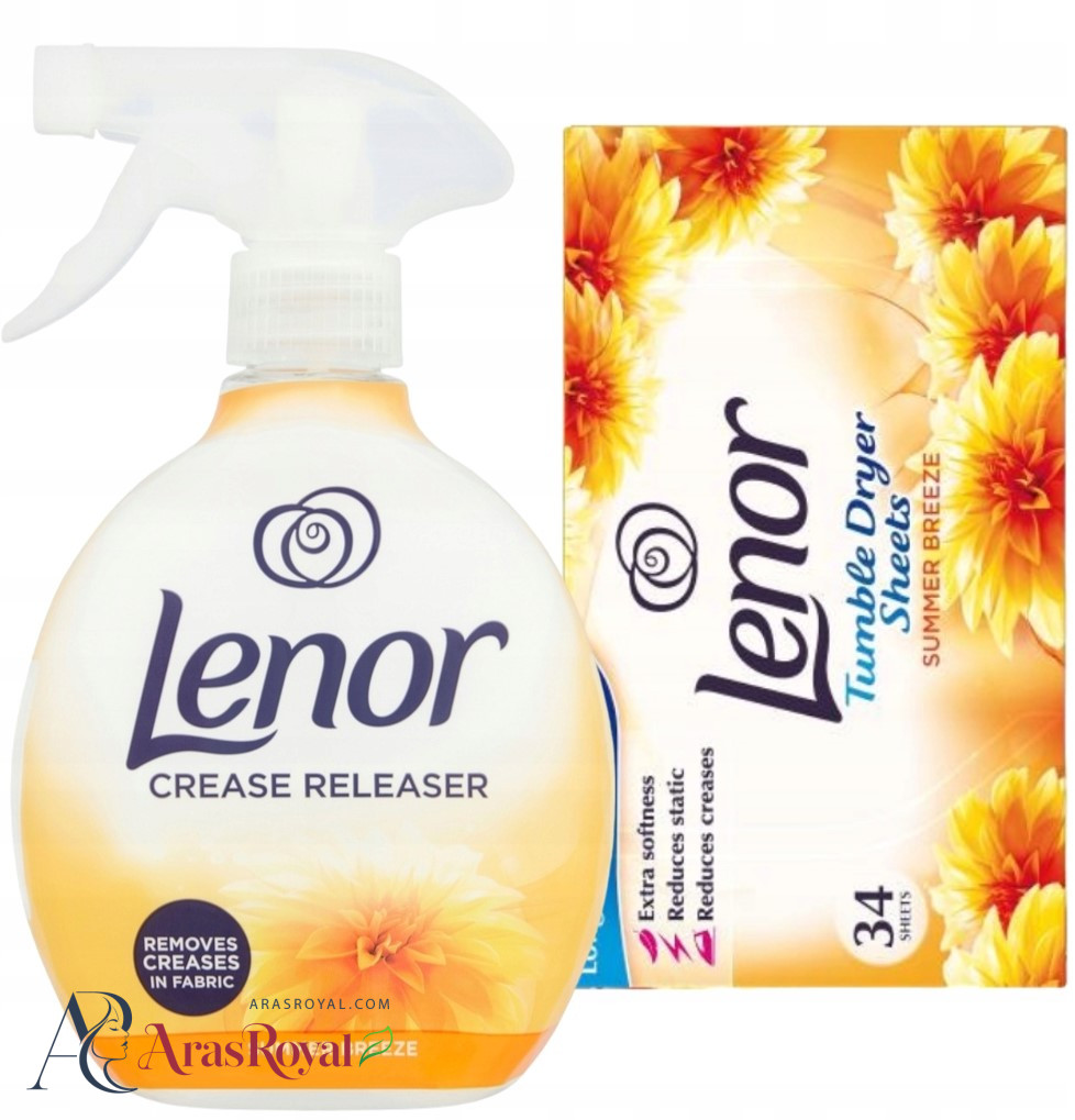 اسپری ضد چروک و اتو کننده لباس لنور Lenor رایحه Summer Breeze (نسیم تابستانی) حجم 500 میل