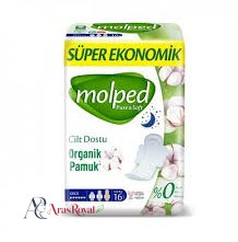 نوار بهداشتی مولپد molped مدل Pure and soft بسته 16 عددی مناسب شب
