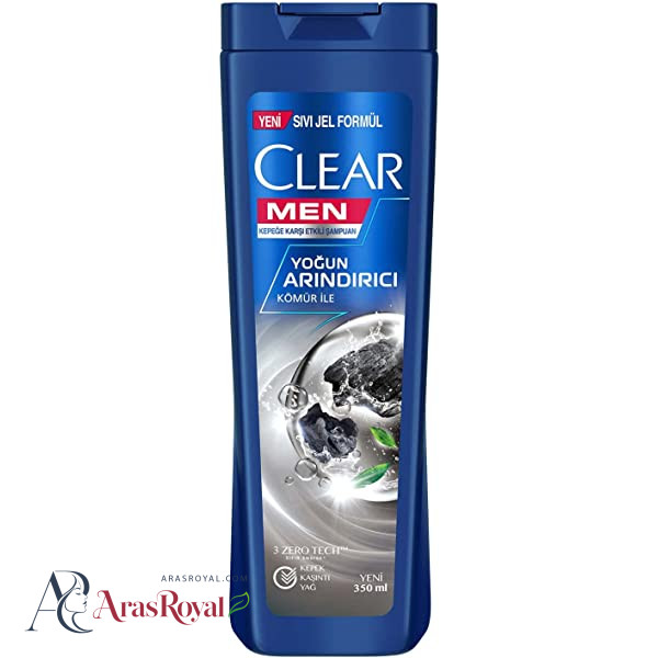 شامپو سر کلیر ذغالی مردانه 350 میل Clear Men Yoğun Arındırıcı