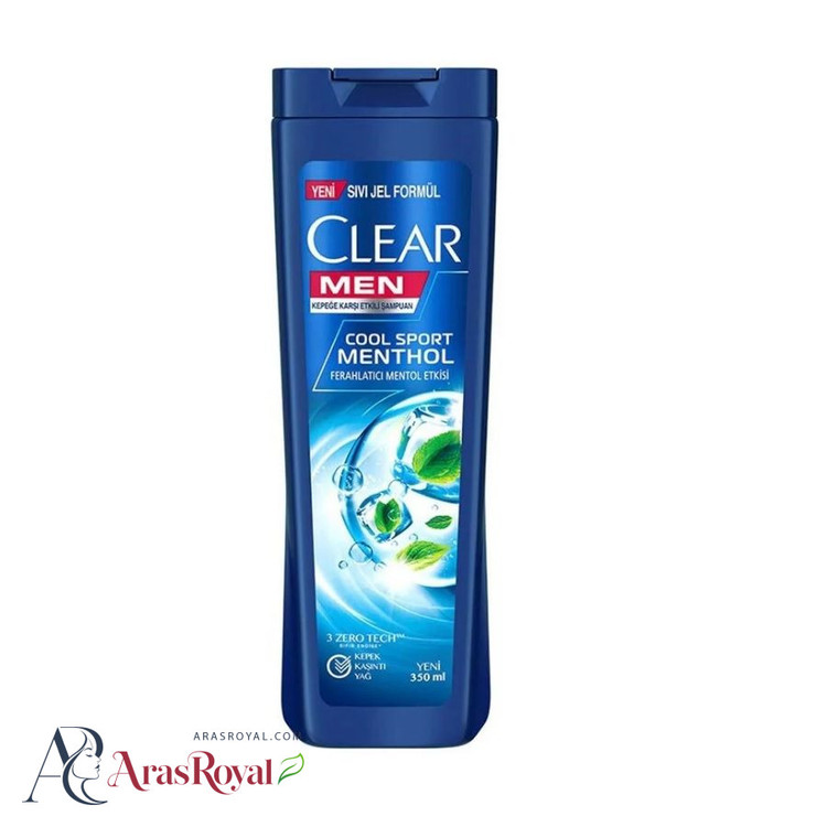 شامپو کلیر مردانه نعنا و یخ حجم 350 میل مدل CLEAR MEN Cool Sport Menthol