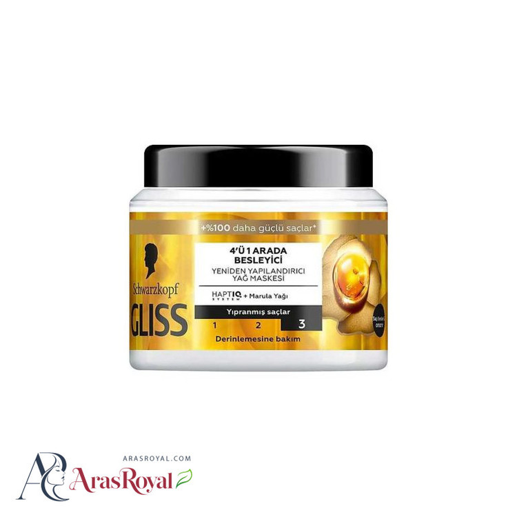 ماسک مو تغذیه کننده و بازسازی کننده گلیس طلایی GLISS حجم 400 میل