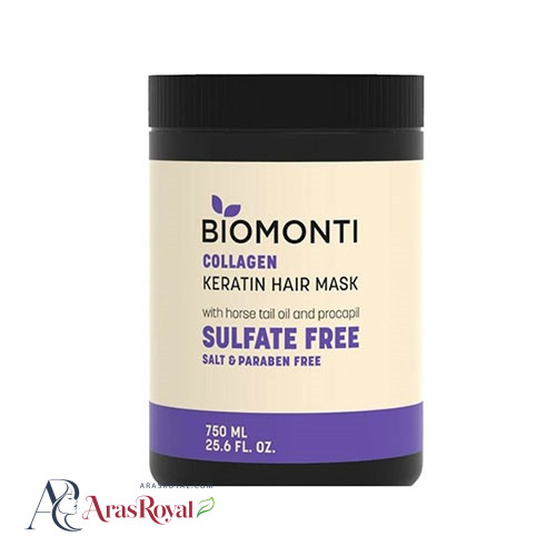 ماسک موی بیومونتی کراتینه و بدون سولفات حاوی کلاژن حجم 750 میل BIOMONTI COLLAGEN