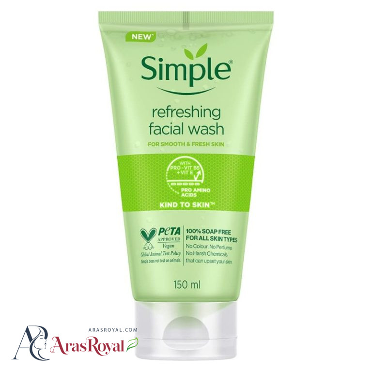 ژل شستشوی سیمپل شاداب کننده و طراوت بخش 150 میل Simple refreshing facial wash