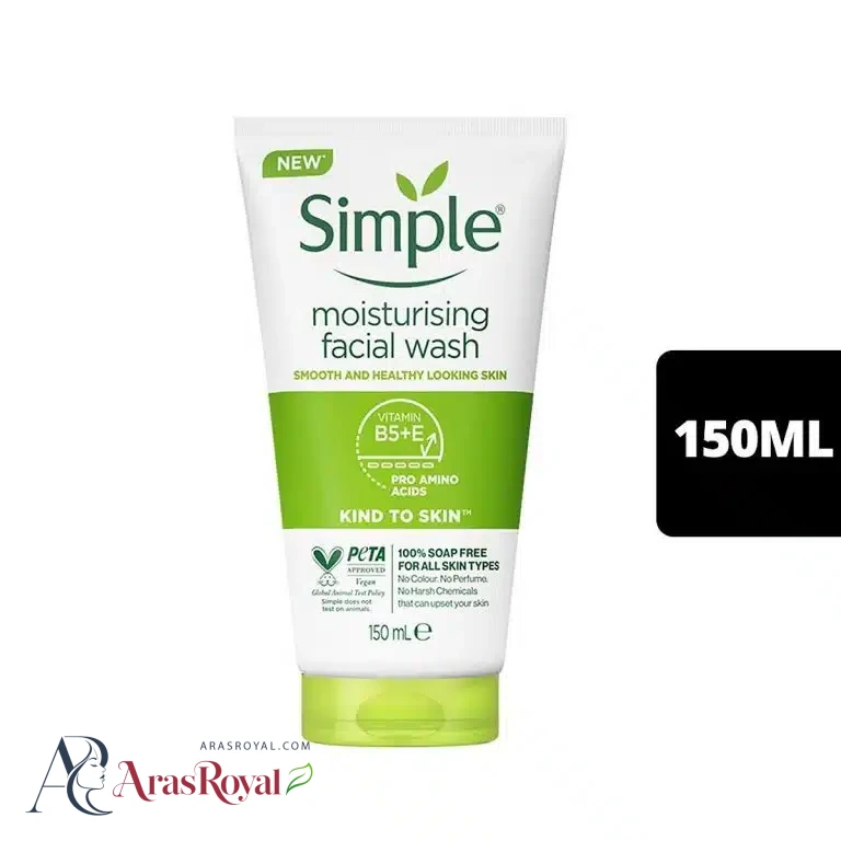 ژل شستشوی سیمپل مرطوب کننده و آبرسان 150 میل Simple moisturising facial wash