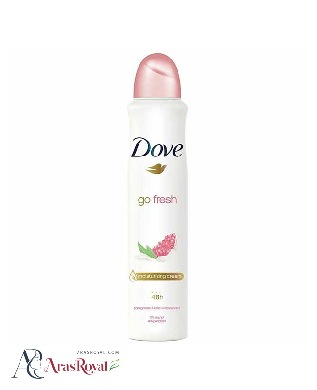 اسپری ضد تعریق زنانه داو Dove مدل pomegranate and lemon verbena حجم 250 میل