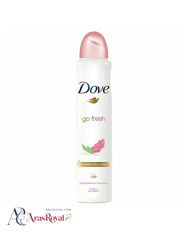 اسپری ضد تعریق زنانه داو Dove مدل pomegranate and lemon verbena حجم 250 میل