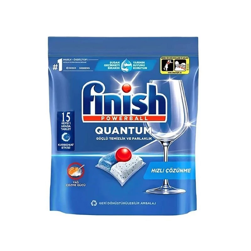 قرص ماشین ظرفشویی فینیش مدل Quantum تعداد 15 عددی اورجینال Finish Powerball Quantum