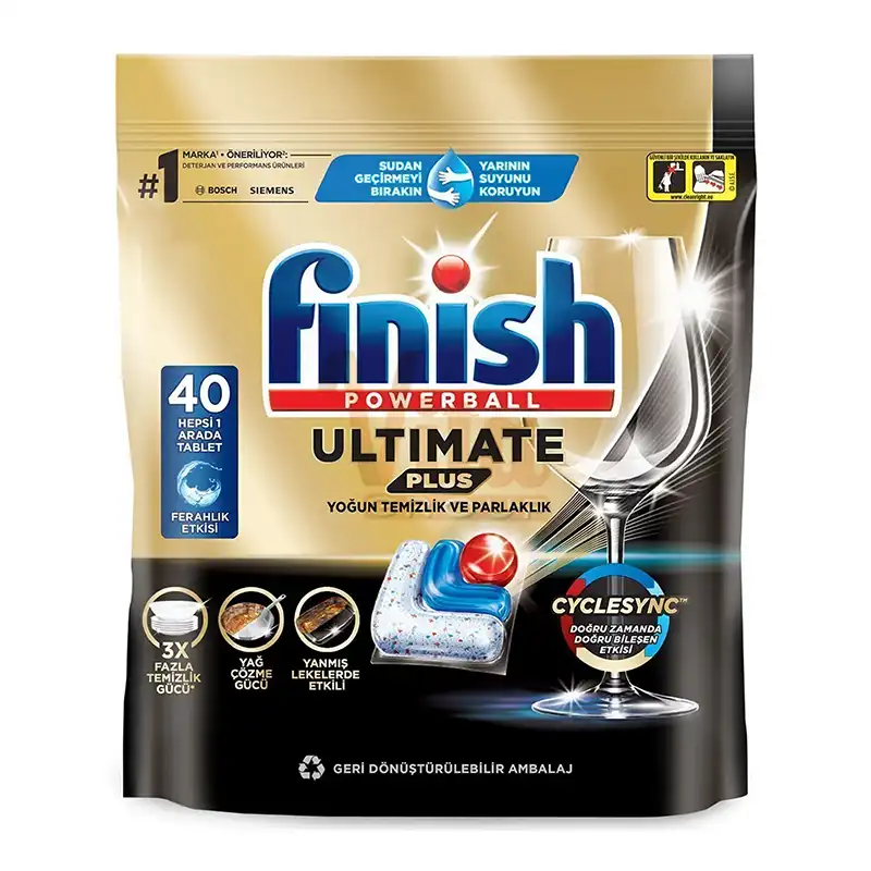 قرص ماشین ظرفشویی فینیش مدل Ultimate Plus تعداد 40 عددی اورجینال Finish Powerball Ultimate Plus