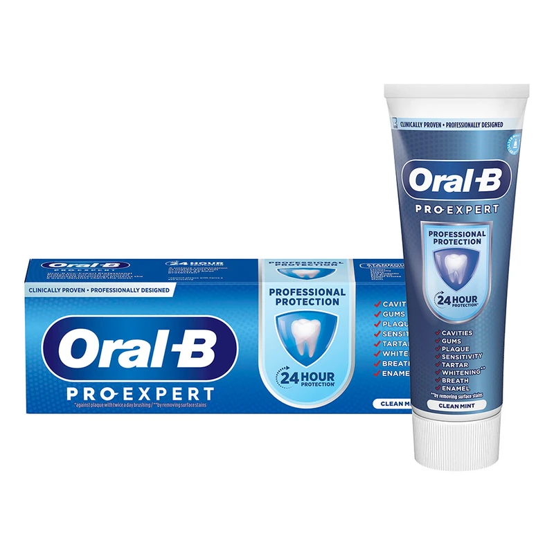 خمیر دندان حرفهای اورال بی Pro-Expert Professional Protection حجم 75 میلیلیتر اورجینال | محافظت 24 ساعته از 8 ناحیه ده