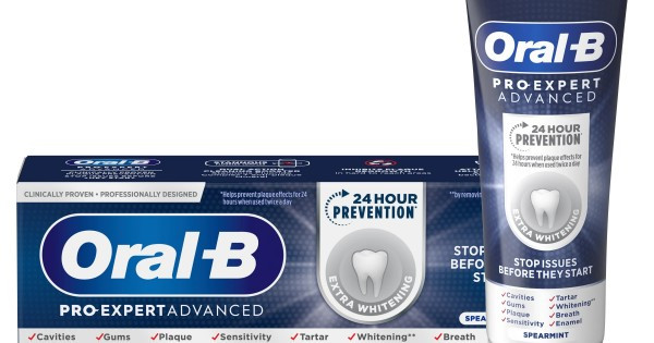 خمیر دندان سفیدکننده و محافظتکننده 24 ساعته اورال بی Pro-Expert Advanced حجم 75 میلیلیتر اورجینال محافظت کامل از 8 ناح