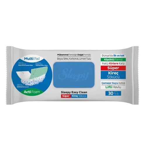 دستمال مرطوب تمیزکننده اسلیپی Sleepy Easy Clean بسته 30 عددی اورجینال پاککننده چندمنظوره سطوح با رایحه ملایم