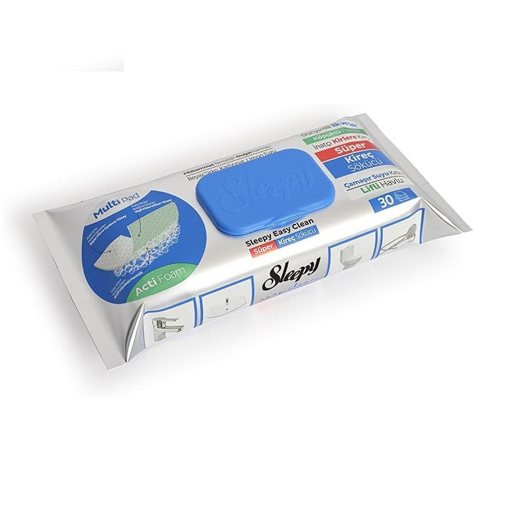 دستمال مرطوب تمیزکننده اسلیپی Sleepy Easy Clean بسته 30 عددی اورجینال پاککننده چندمنظوره سطوح با رایحه ملایم
