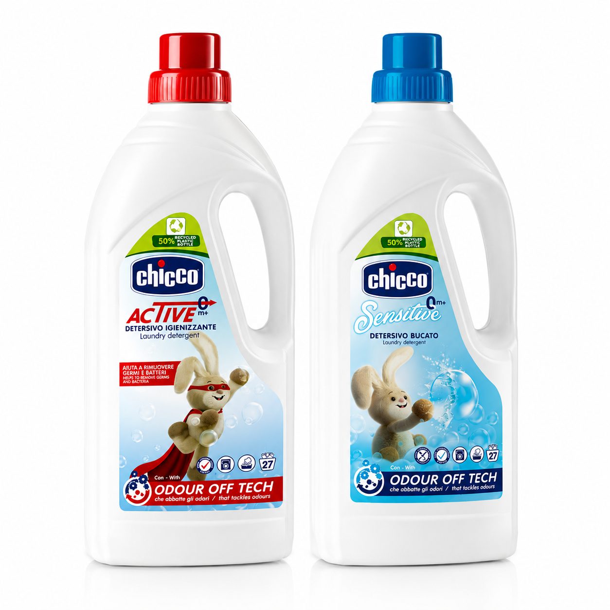 مایع لباسشویی کودک چیکو 0+ مدل Active و Sensitive حجم 1.5 لیتر اورجینال ضد حساسیت، مناسب لباس نوزاد و کودک