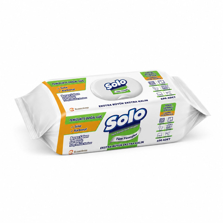دستمال مرطوب چندمنظوره سطوح سولو 100 عددی Solo Multi Surface Cleaning Wipes اورجینال واردات قانونی ارسال از منطقه آزاد ا