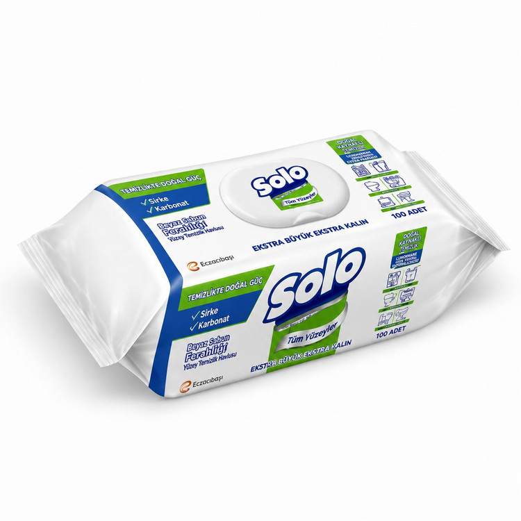 دستمال مرطوب چندمنظوره سطوح سولو 100 عددی Solo Multi Surface Cleaning Wipes اورجینال واردات قانونی ارسال از منطقه آزاد ا