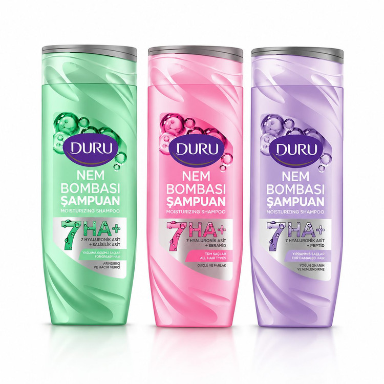 شامپو آبرسان مو دورو مدل Nem Bombası 7HA+ حجم 400 میل اورجینال Duru Moisturizing Shampoo واردات قانونی ارسال از منطقه آز