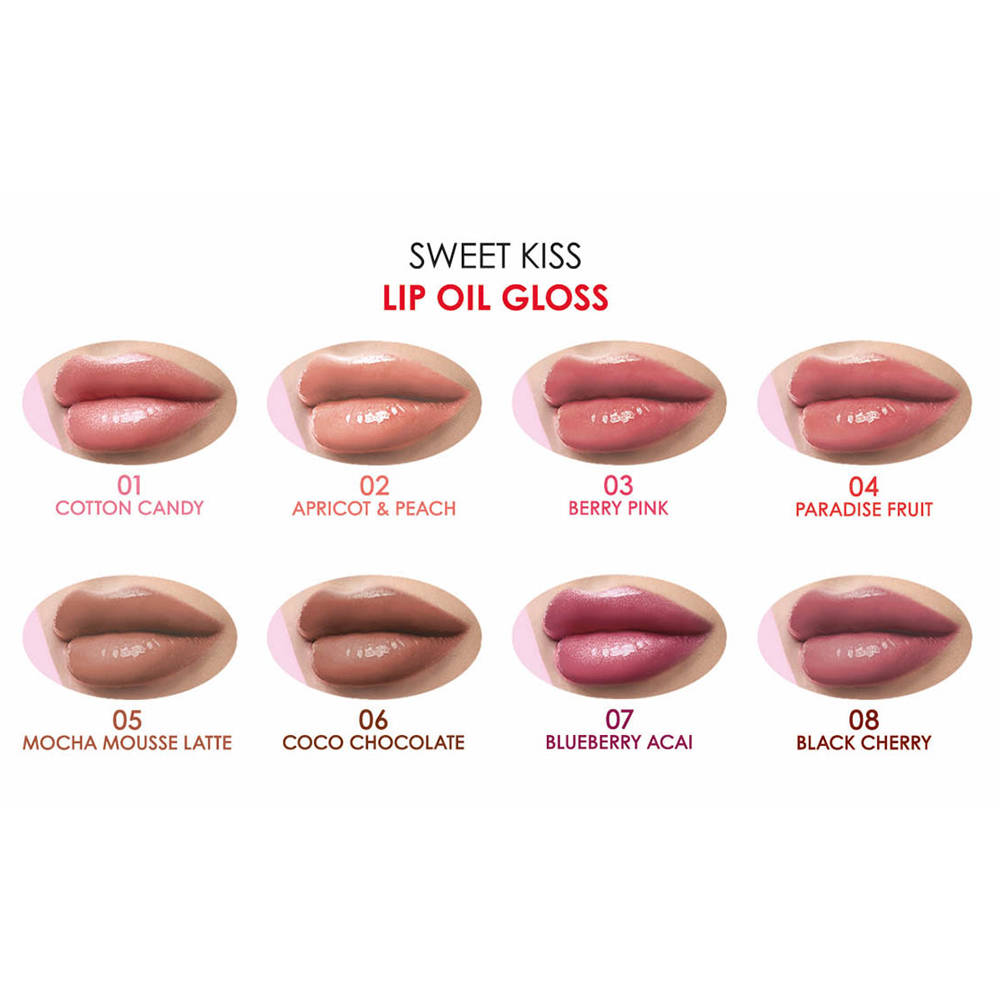 روغن لب و برق لب گلدن رز مدل لیپ اویل سویت کیس انتخابی از 8 رنگ جذاب Golden Rose Sweet Kiss Lip Oil Gloss -