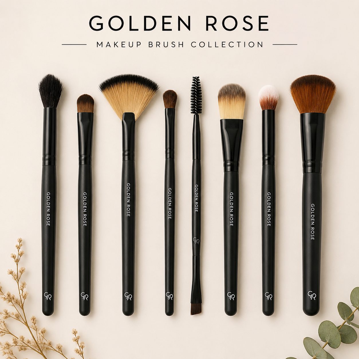 براش آرایشی گلدن رز Golden Rose Makeup Brush Collection