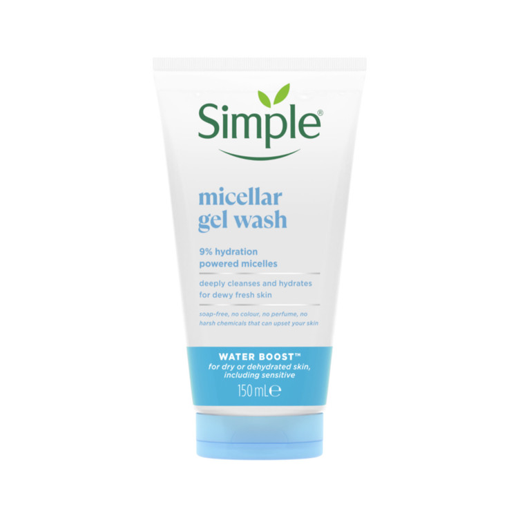 ژل شستشوی صورت میسلار واتر بوست آبرسان سیمپل Simple Micellar Gel Wash Water Boost سیمپل 150ml