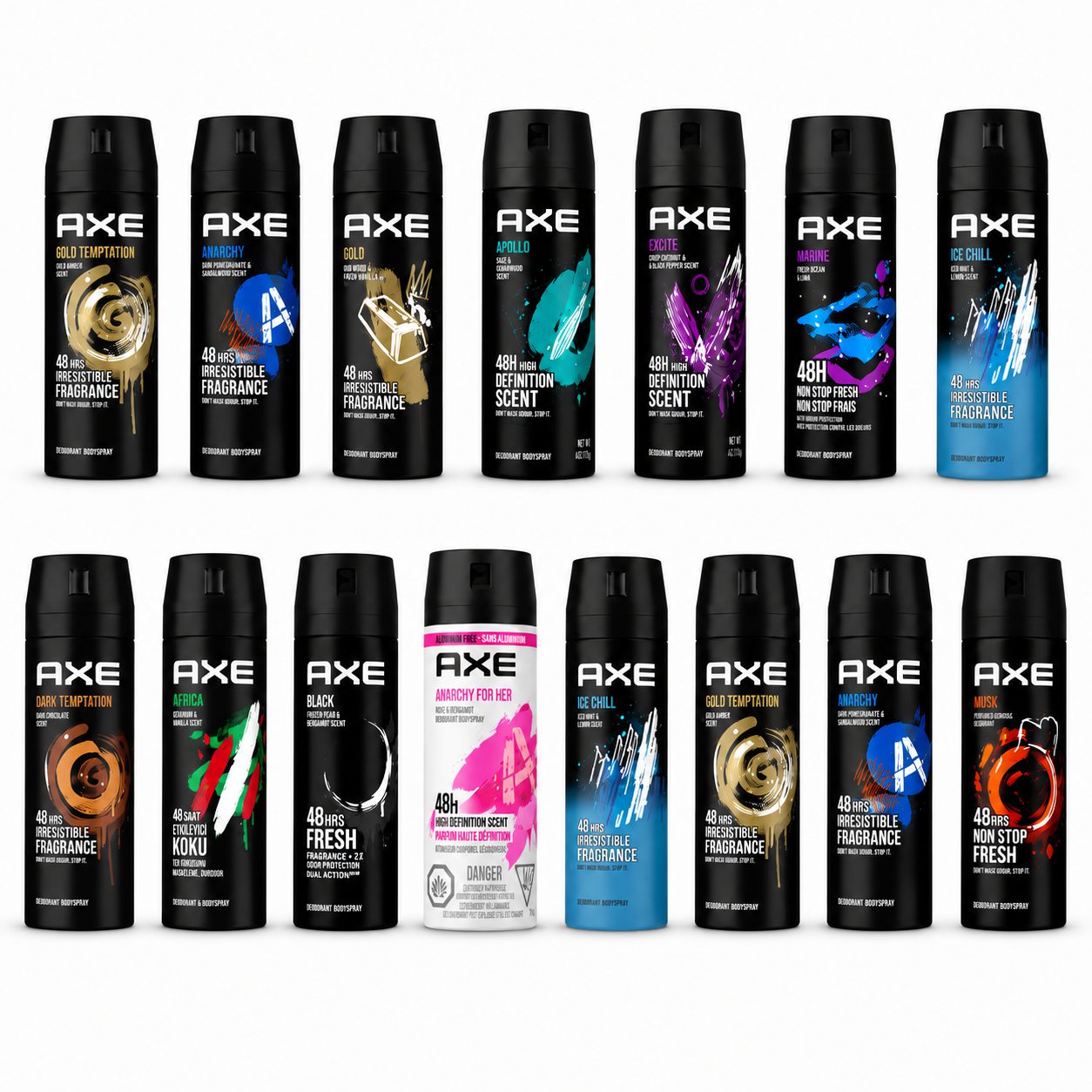 اسپری دئودورانت بدن اکس مردانه و زنانه 150 میل انتخاب از رایحههای مختلف AXE Deodorant Body Spray 150ml