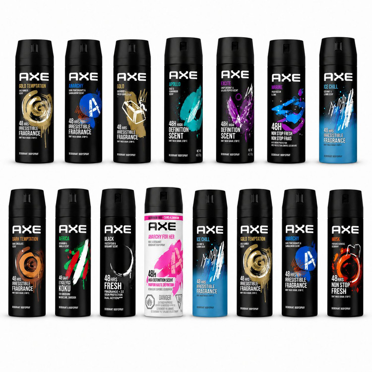 اسپری دئودورانت بدن اکس مردانه و زنانه 150 میل انتخاب از رایحههای مختلف AXE Deodorant Body Spray 150ml