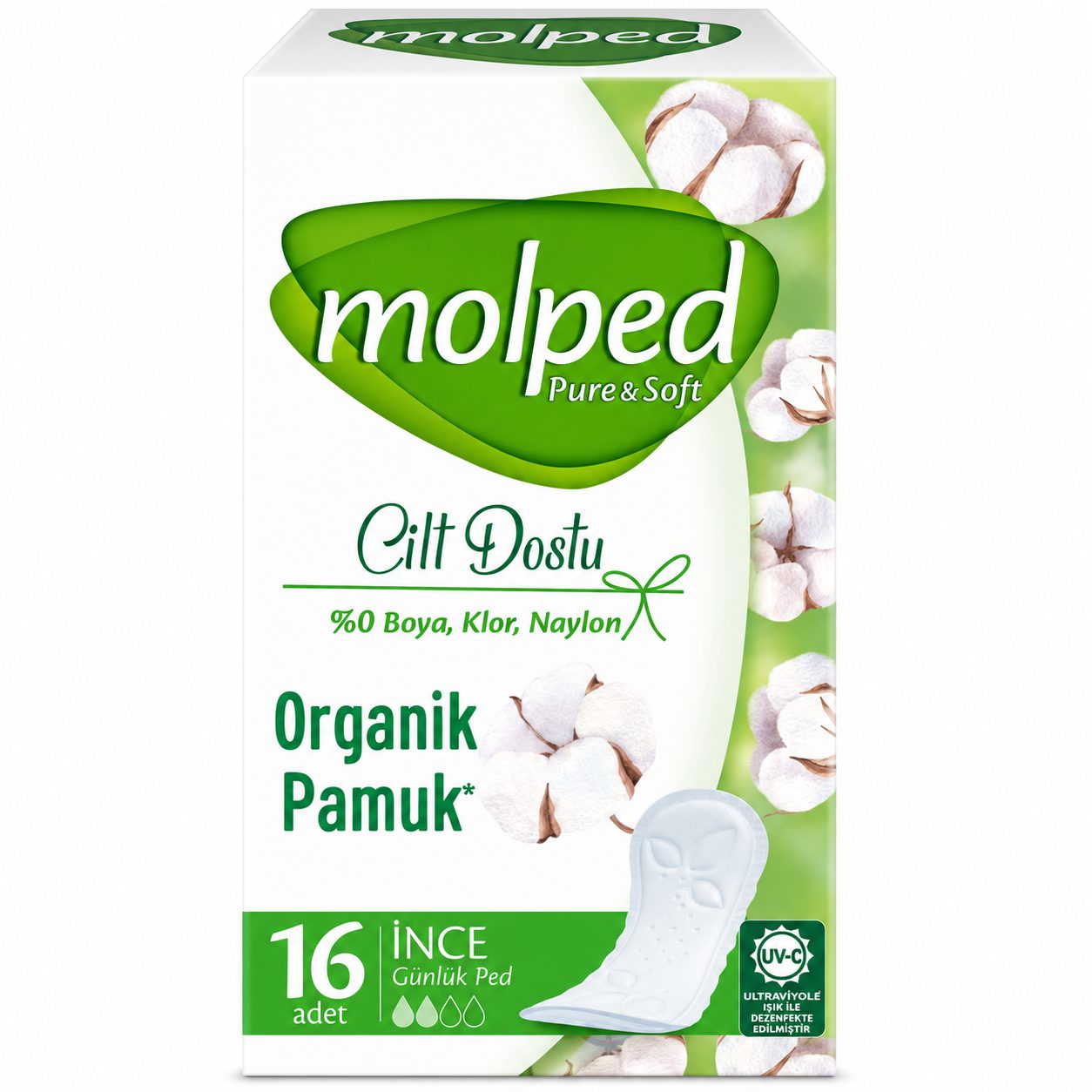 نوار بهداشتی روزانه مولپد Molped P&amp;S Günlük Ped Light Tekli 16 Adet