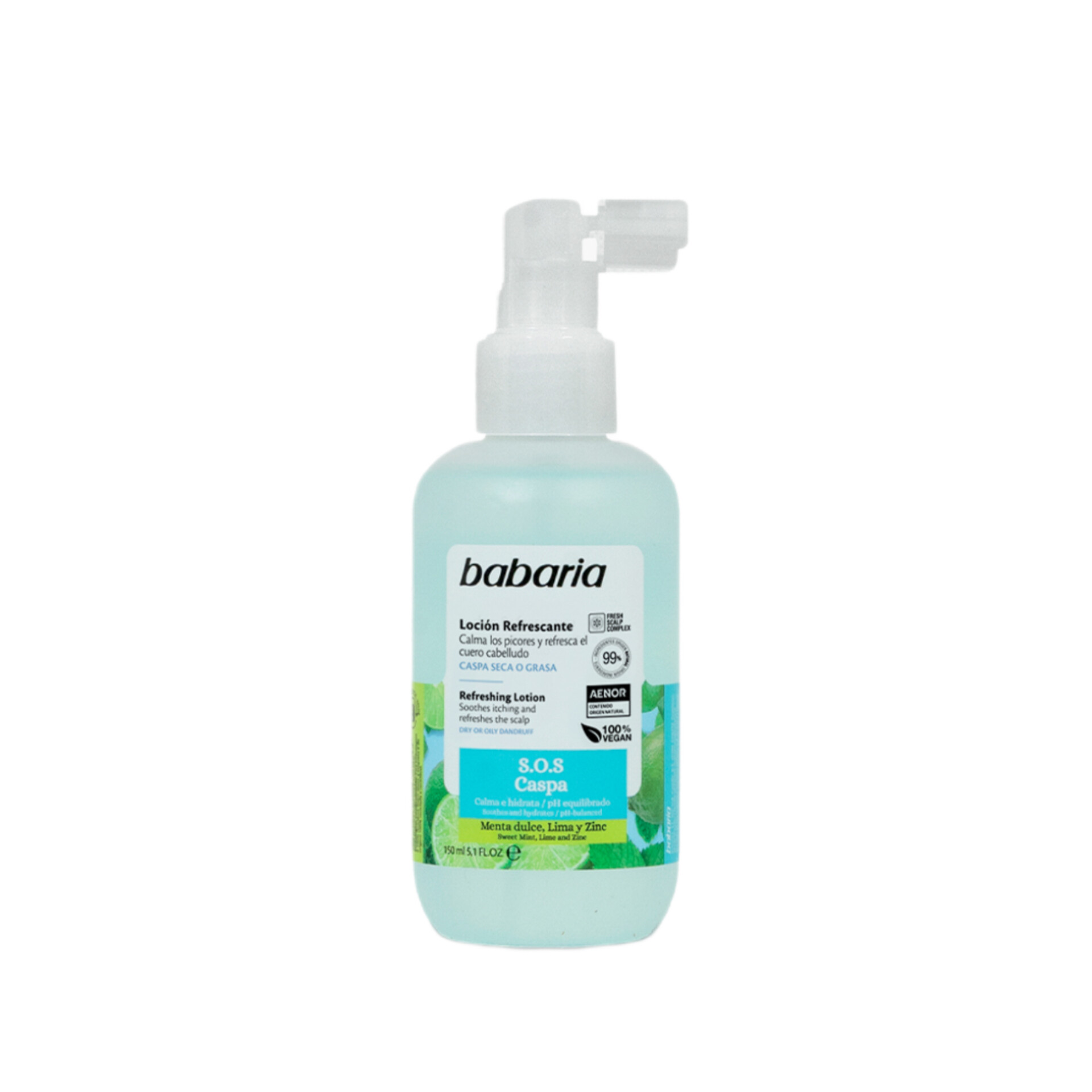 لوسیون ضد شوره فوری پوست سر باباریا Babaria Refreshing Scalp Lotion SOS Caps باباریا حجم 150 میل اورجینال