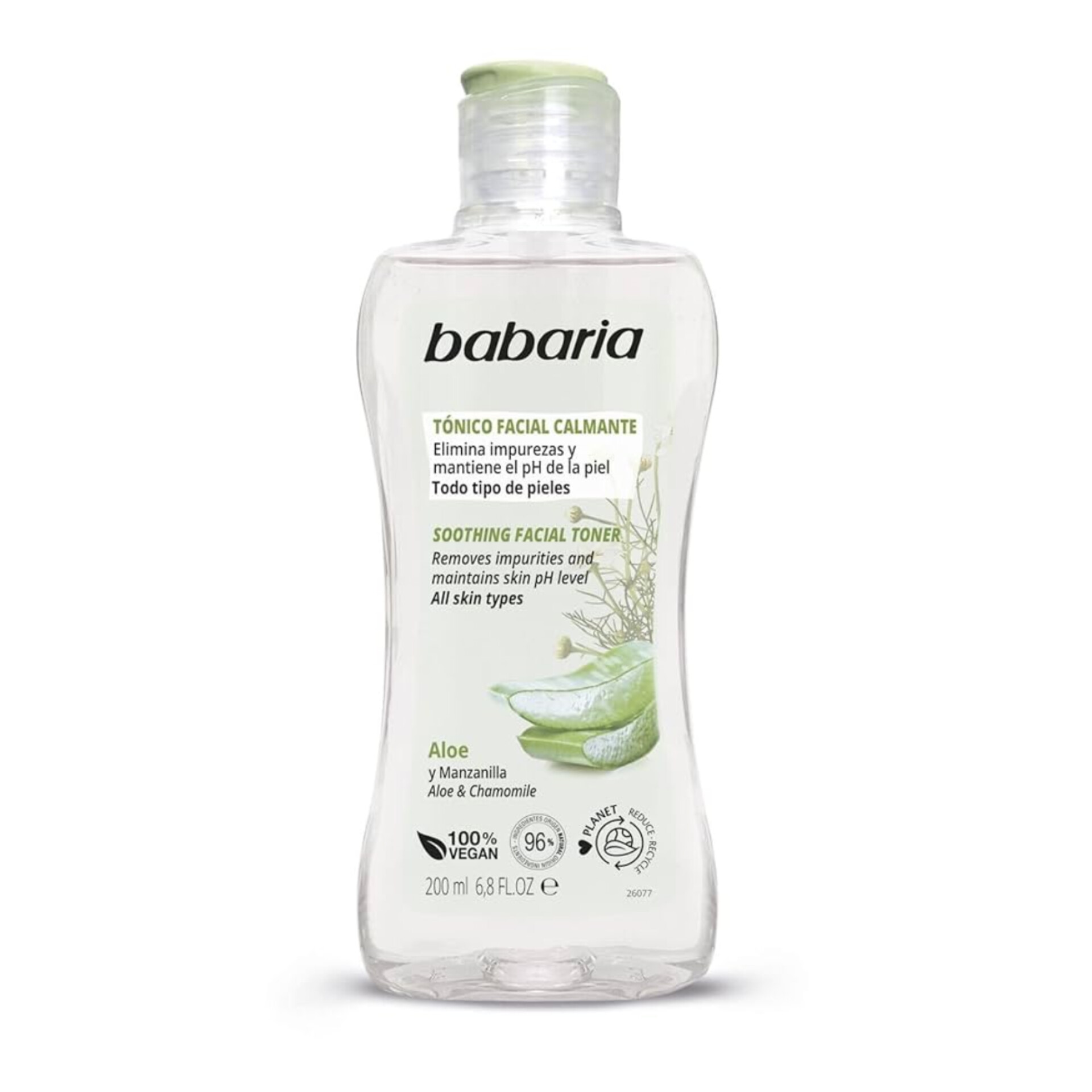 تونر آرامش بخش صورت باباریا با آلوئه ورا و بابونه Babaria Soothing Facial Toner Aloe Vera &amp; Chamomile باباریا حجم 20