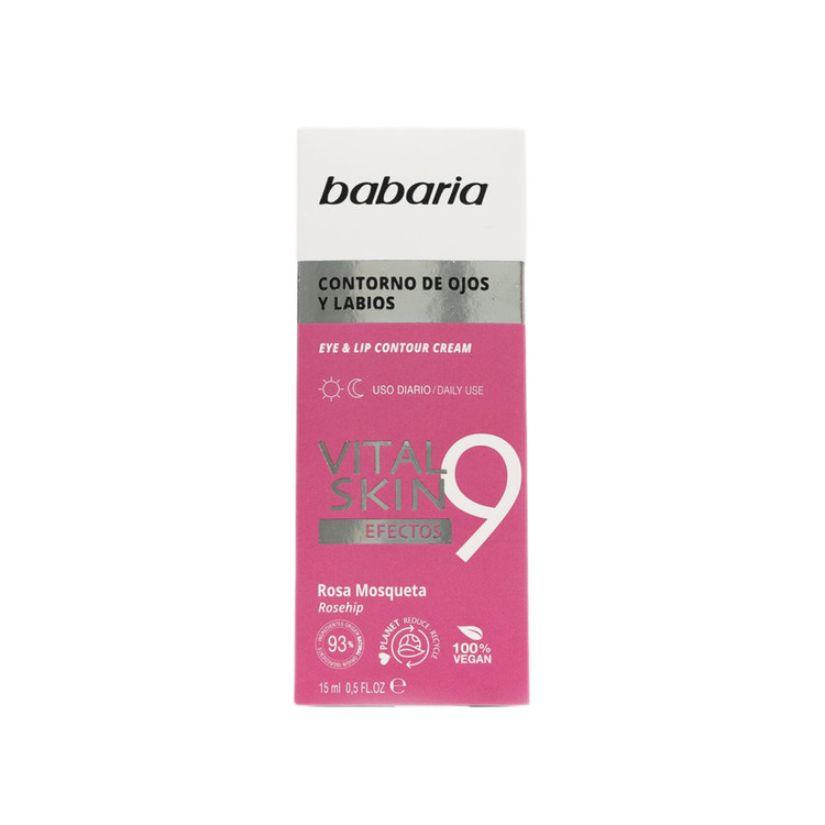 کرم 9 کاره دور چشم و لب باباریا حجم 15 میل اورجینال Babaria Vital Skin 9 Effects Eye & Lip Contour Cream 15ml