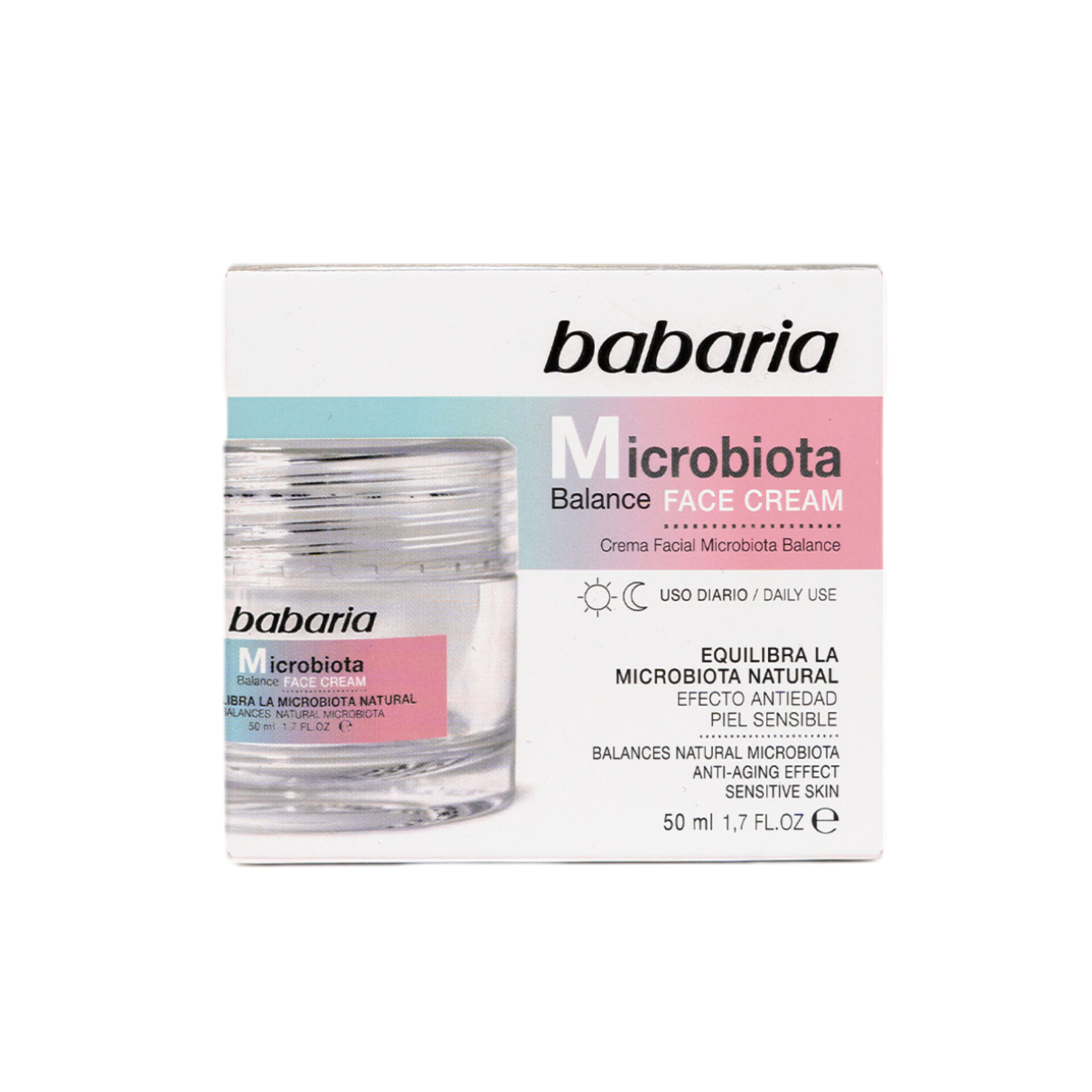 کرم احیا کننده صورت باباریا حاوی میکروبیوتا حجم 50 میل اورجینال Babaria Microbiota Balance Face Cream 50ml