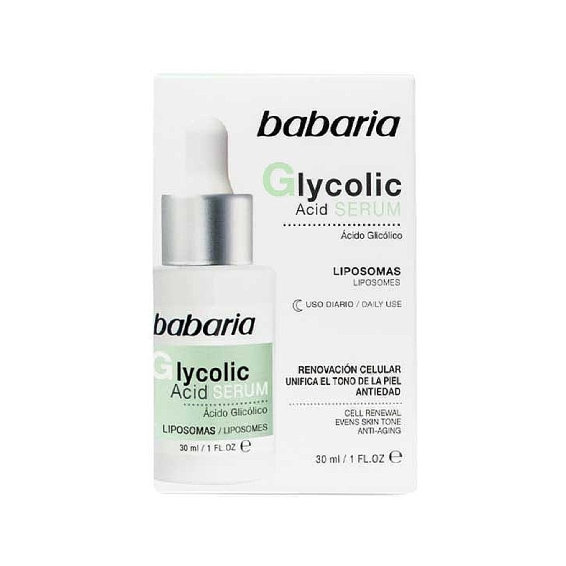 سرم ترمیم کننده صورت باباریا حاوی گلیکولیک اسید حجم 30 میل اورجینال Babaria Glycolic Acid Serum 30ml