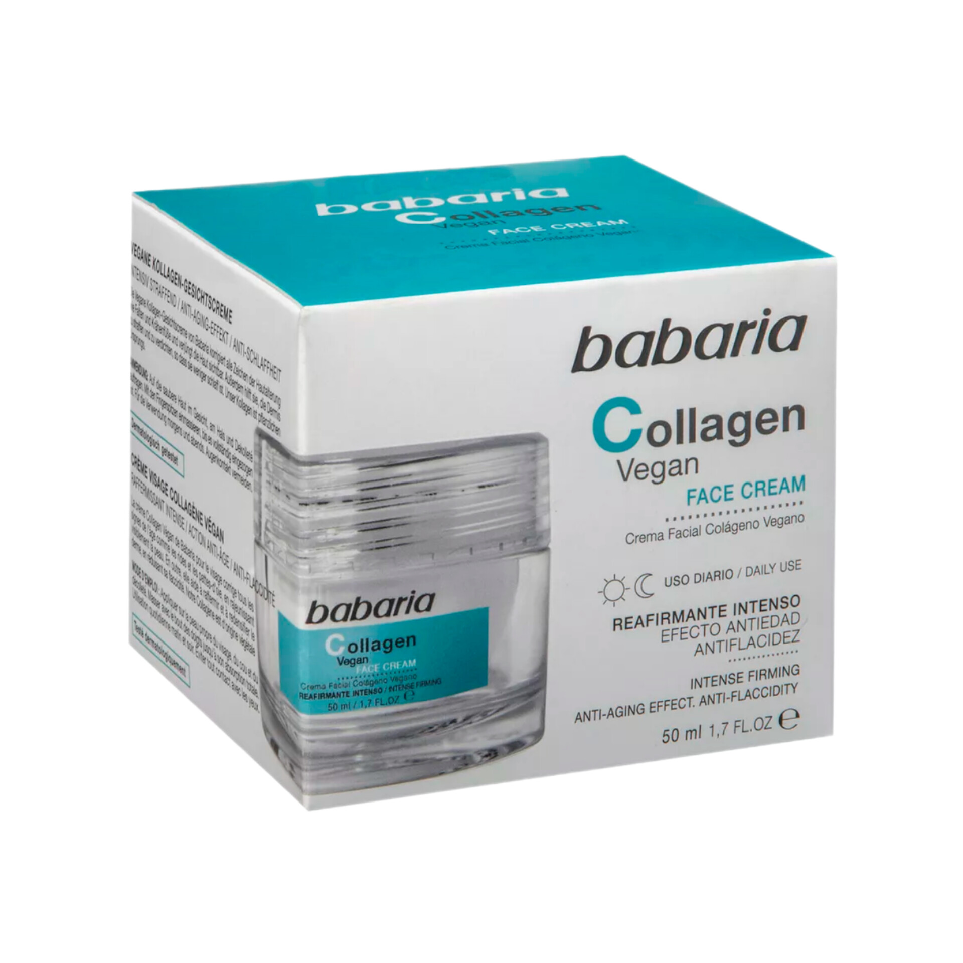 کرم سفت کننده و ضد چروک صورت باباریا حاوی کلاژن گیاهی حجم 50 میل اورجینال Babaria Vegan Collagen Firming Face Cream 50ml