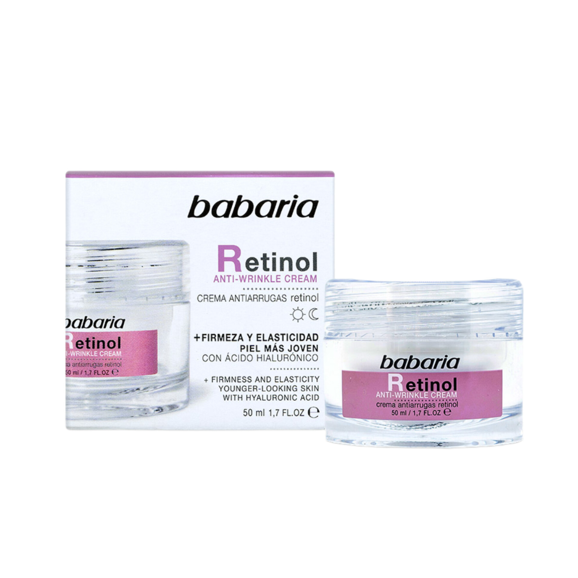 کرم ضد چروک صورت باباریا حاوی رتینول حجم 50 میل اورجینال Babaria Retinol Anti-Wrinkle Cream 50ml
