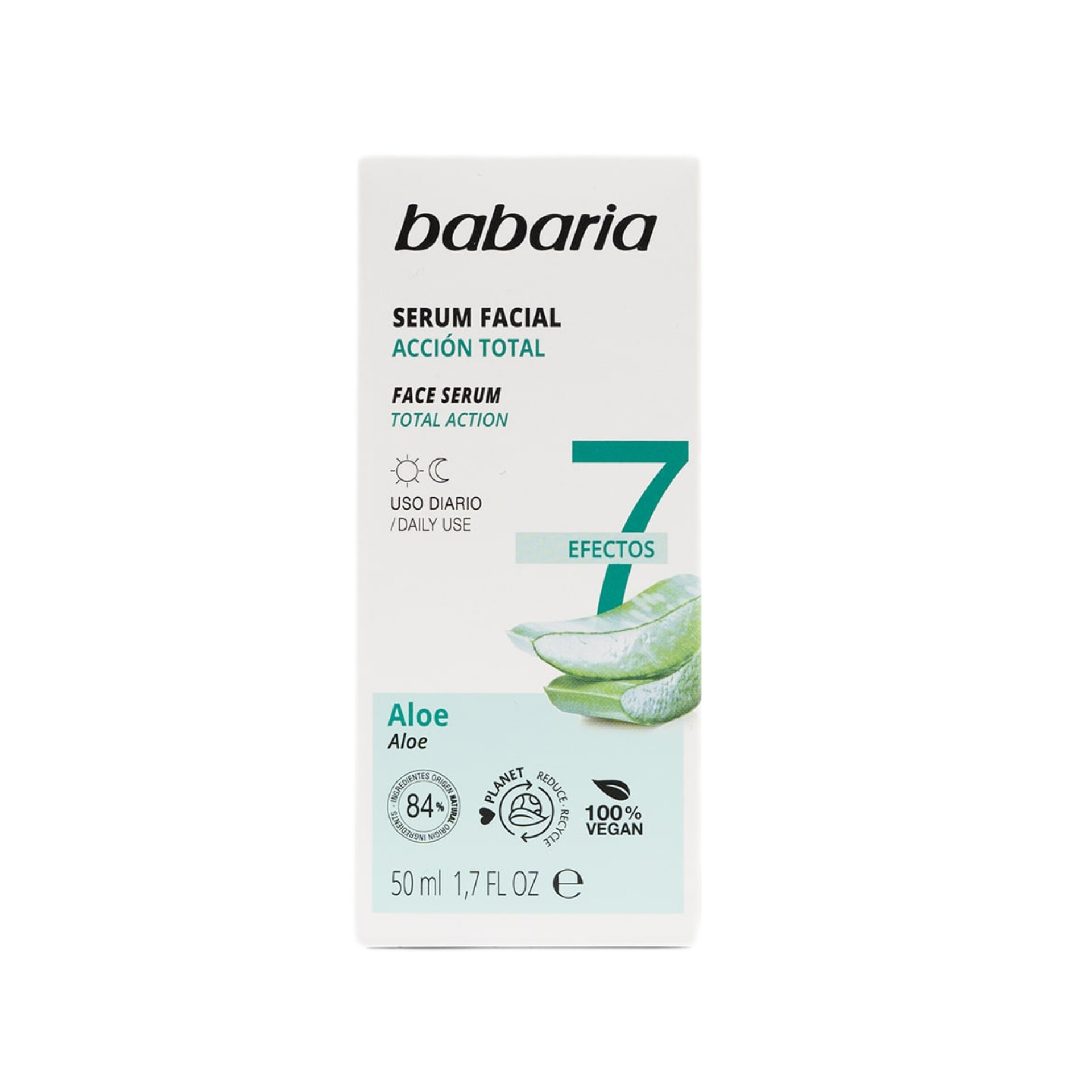 سرم هفت کاره صورت باباریا با عصاره آلوئهورا حجم 50 میل اورجینال Babaria 7 Effects Aloe Face Serum 50ml