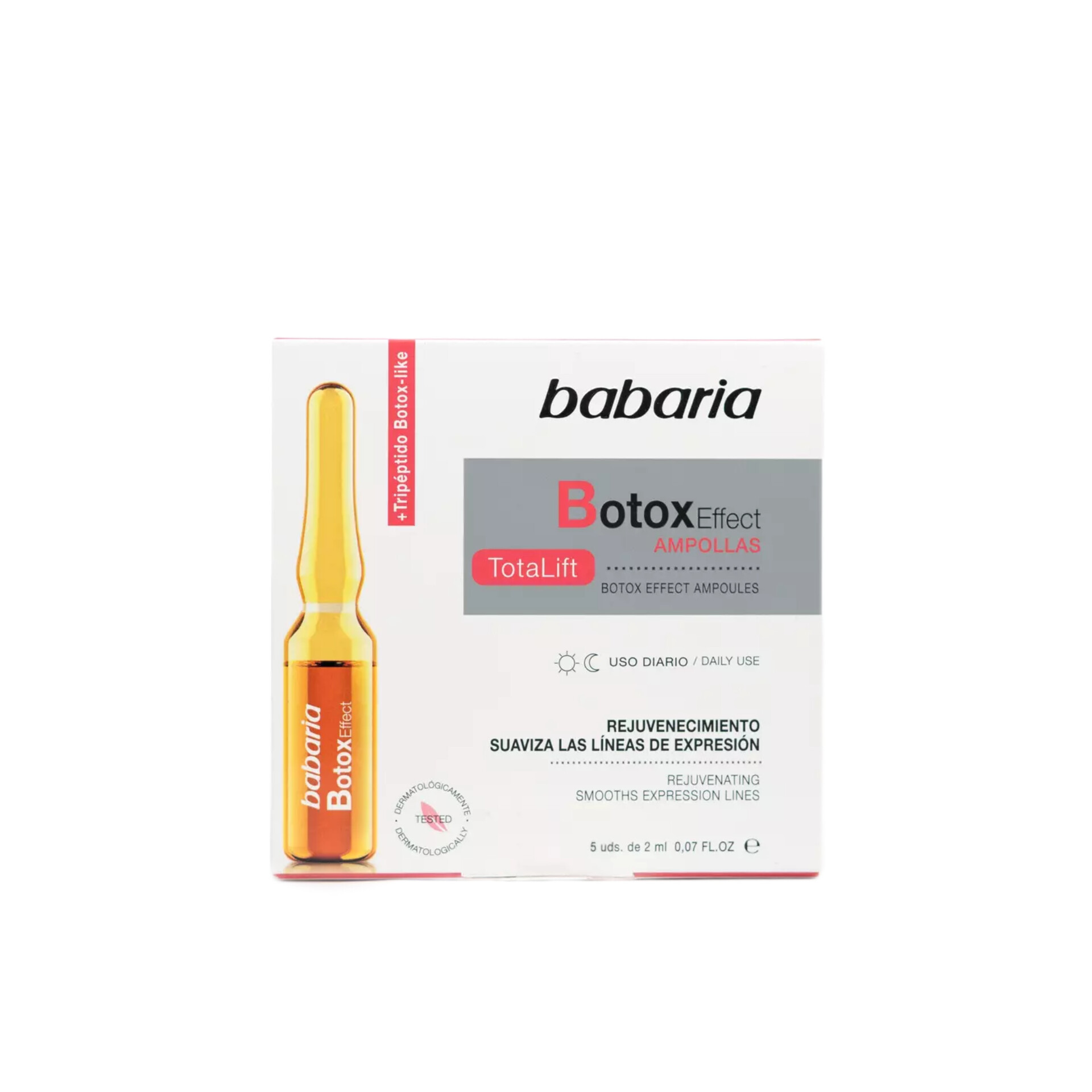 آمپول ضد چروک بوتاکس باباریا بسته 5 عددی اورجینال Babaria Botox Effect Ampoules Total Lift 5x2ml