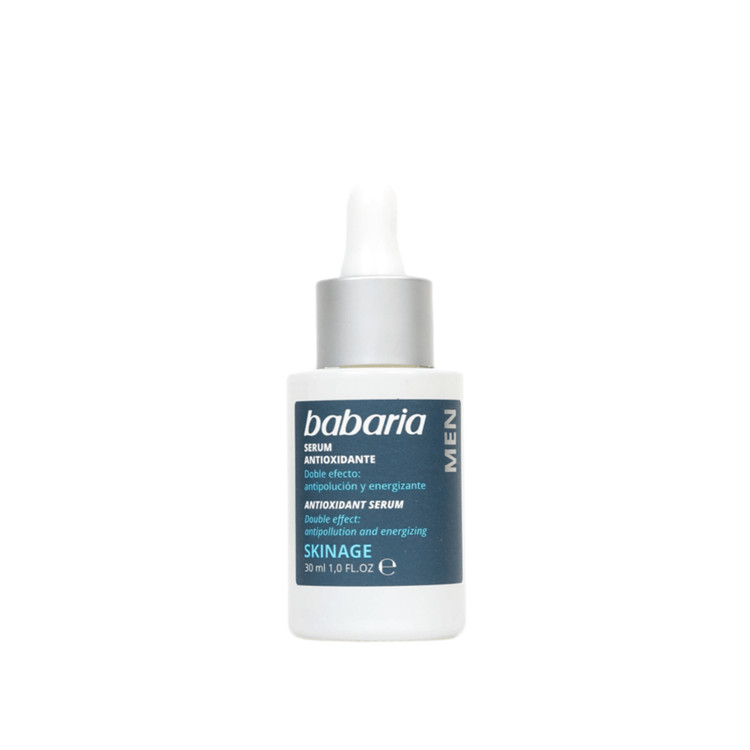 سرم آنتیاکسیدان مردانه باباریا حجم 30 میل اورجینال Babaria Men Antioxidant Skinage Serum 30ml محافظت در برابر آلودگی و