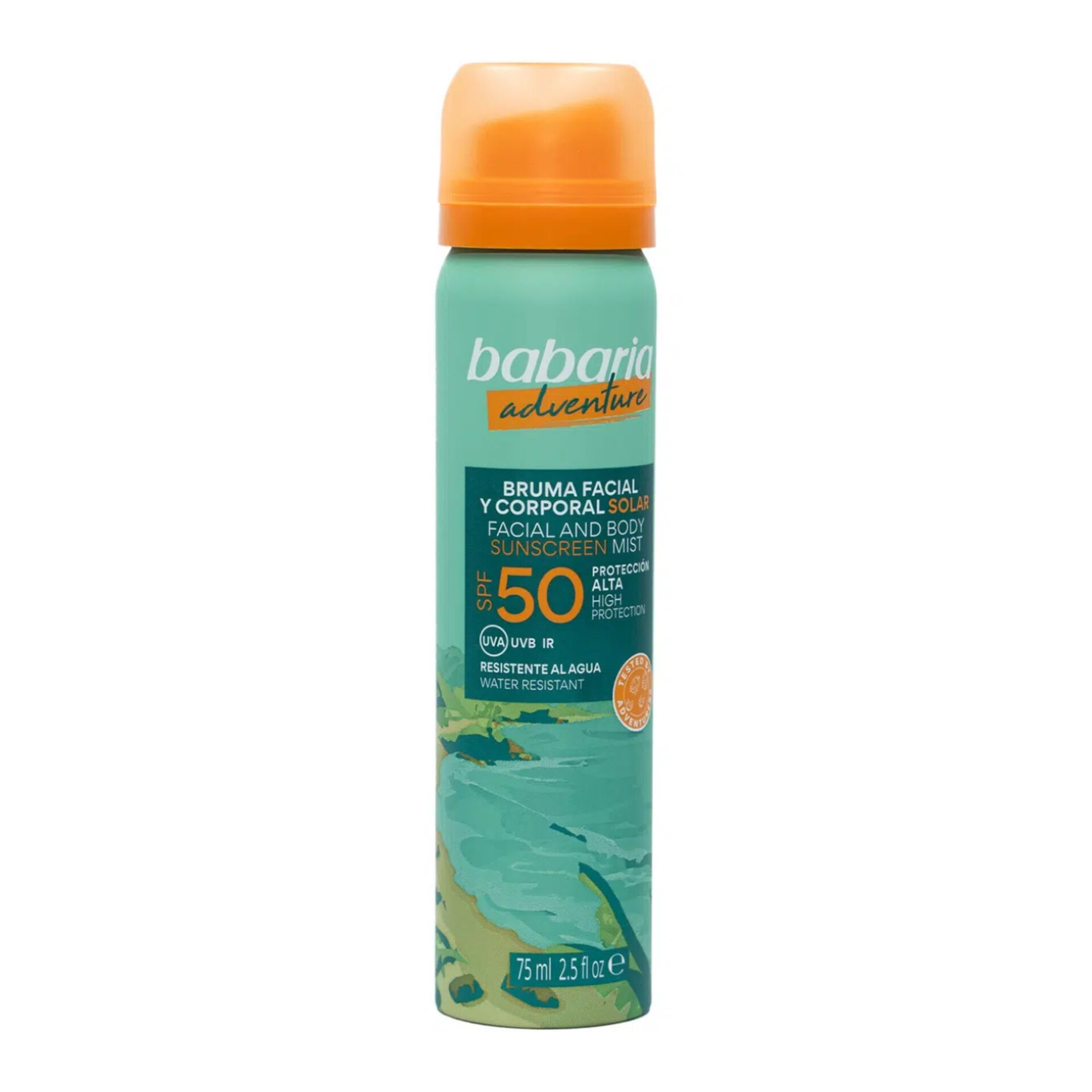اسپری مهپاش ضدآفتاب صورت باباریا Adventure SPF50 حجم 75 میل اورجینال Babaria Adventure Face &amp; Body Sunscreen Mist S