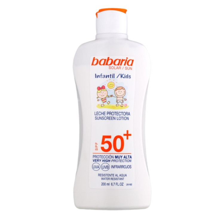 کرم ضدآفتاب کودک باباریا SPF50+ حجم 200 میل اورجینال Babaria Kids Sunscreen Lotion SPF50+ 200ml محافظت بسیار بالا برای پ