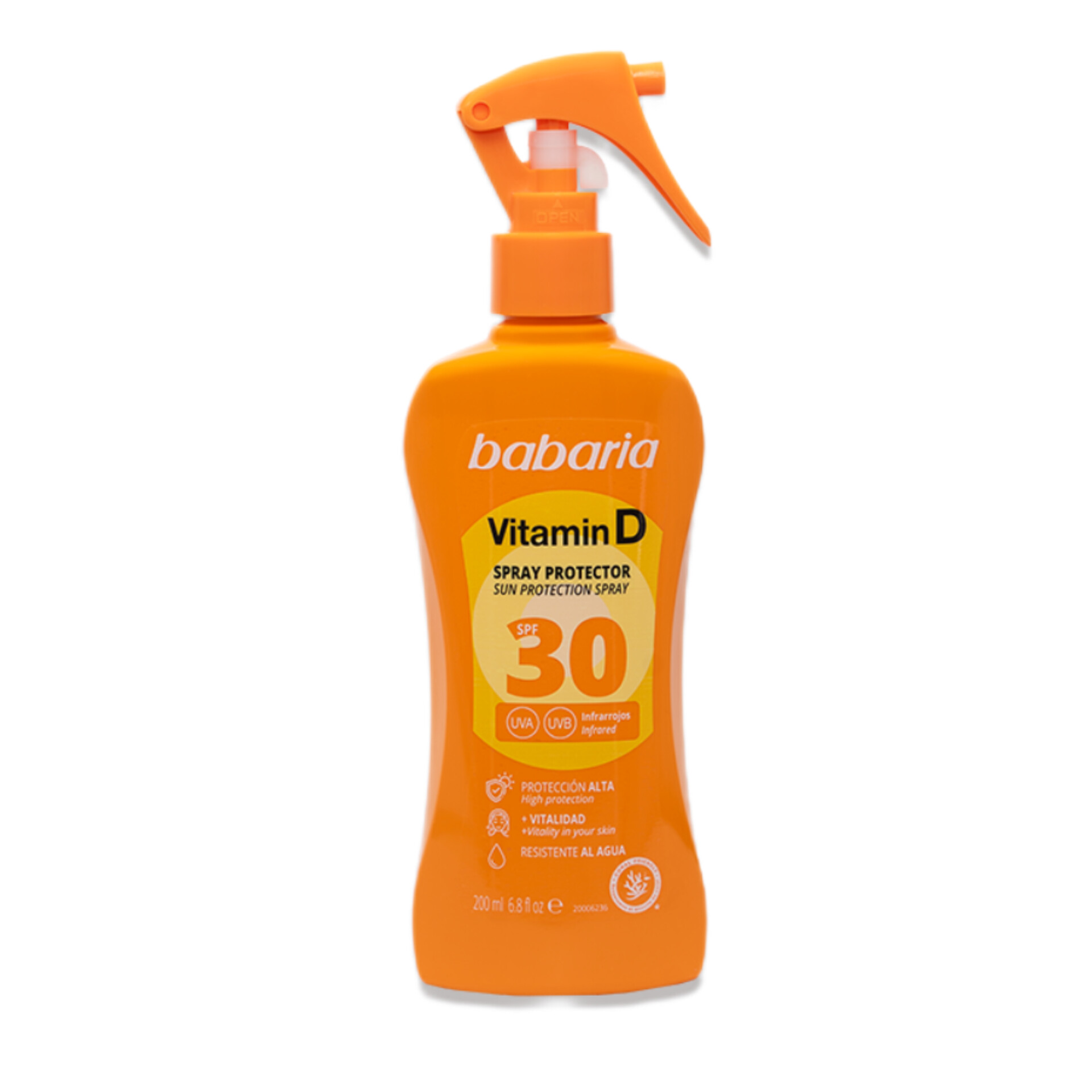 اسپری ضدآفتاب باباریا ویتامین D SPF30 حجم 200 میل اورجینال Babaria Vitamin D Sun Spray SPF30 200ml محافظت قوی در برابر U