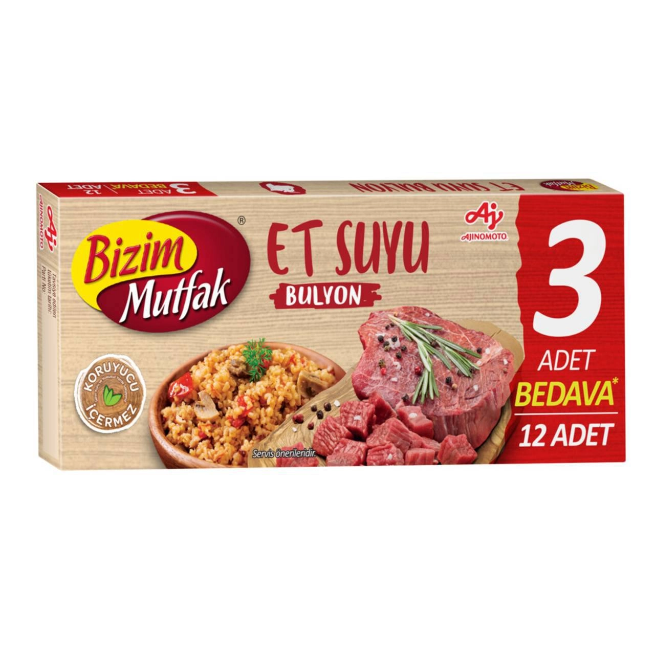 عصاره گوشت بیزیم موتفاک Bizim Mutfak بسته 12 عدد (واردات قانونی ارسال از منطقه آزاد ارس)