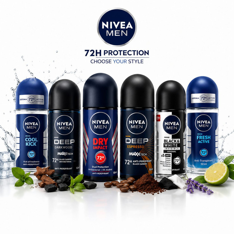 مام رول ضد تعریق مردانه نیوا NIVEA حجم 50 میل (واردات قانونی ارسال از منطقه آزاد ارس)